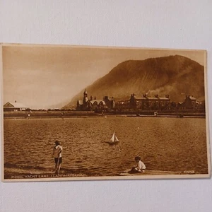 Vintage Model yacht lake llanfairfechan Postcard Unposted Valentine's Britain - Picture 1 of 4