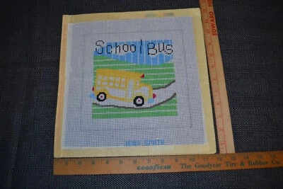 HP needlepoint canvas, Jean Smith, School Bus - Image 1 of 4