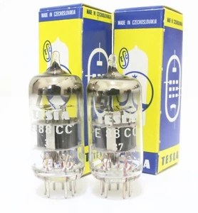 2pcs Platinum Match RHODIUM PLATED PIN Tesla E88CC TUBES ECC88 6DJ8 - Picture 1 of 7