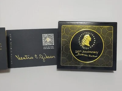2024 HAND SIGNED Ventris Gibson Flowing Hair GOLD ,Box OGP COA (No Coins, Privy) - Image 1 of 4