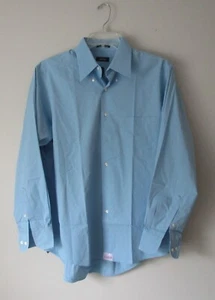 IZOD Dress Shirt Light Blue 16-1/2 34-35 Poplin Easy Care Permanent Press - Picture 1 of 6