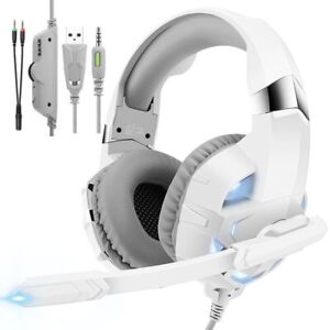 Over Ear Gamer Headset - HD Microphone Led light PC Gaming Headphones For Girls