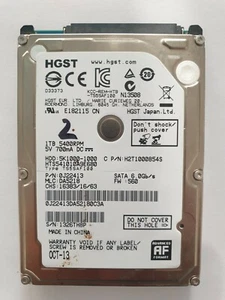 HTS541010A9E680, PN: 0J22413, MLC: DA5218, HGST 1Tb 2.5" HDD - Picture 1 of 2