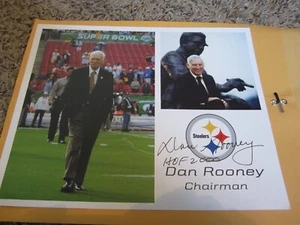 Dan Rooney stamped autograph photo. Pittsburgh Steelers - Picture 1 of 1