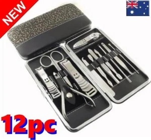 12Pc Set Nail Cuticle Nipper Tool Spoon Pusher Remover Cutter Clipper Trimmer - Picture 1 of 11
