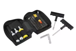 Kit Ripara Gomme Pneumatici Tubeless Riparazione Foratura Auto Moto Scooter Nero - Picture 1 of 1
