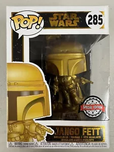Jango Fett (GOLD) 285 ~ Star Wars ~ Funko Pop Vinyl ~ RARE + FREE POP PROTECTOR - Picture 1 of 6
