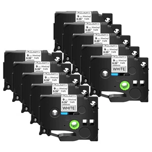 10x Fits for Brother PT-H105 1880 Label Maker Tape TZ TZe 221 0.35" Name Sticker - Picture 1 of 12
