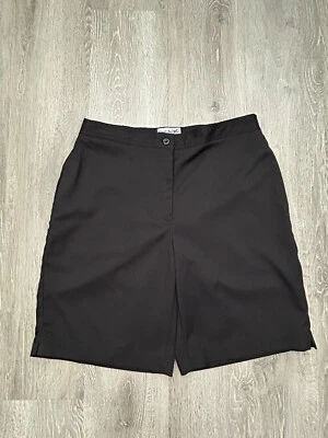 Coral Bay Golf Black Stretch Elastic Waist Bermuda Shorts Mid Rise Women's 10  - Image 1 of 4