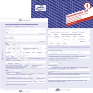 5x Avery Zweckform® 2873 Einheitsmietvertrag - Wohnungen und Häuser, DIN A4 - Bild 1 von 3