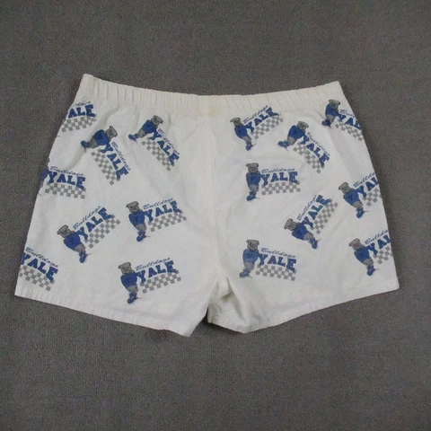 Vtg Yale Bulldogs Mens U Traul Shorts L All Over Print 80s 90s USA Made Cover