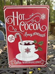 Vintage Inspired Retro Vintage Tin Sign #19 Christmas Hot Cocoa Marshmallows - Picture 1 of 1