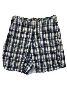 St. John’s Bay Blue Plaid Mens Chino Shorts Sz 34 - Picture 1 of 9