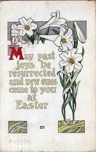 May Past Joys be Resurrected New Ones Come Easter 1916 Postcard VINTAGE - Picture 1 of 2