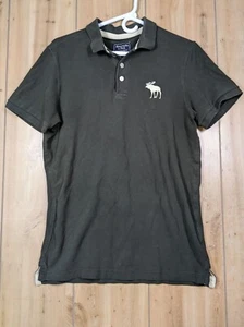 VTG Abercrombie & Fitch Mens Polo Shirt Brown Size Medium w/ Big Moose Logo - Picture 1 of 16