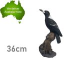 36cm Magpie Bird On Branch Ornament Statue Figurine Garden Sculpture Mother Gift