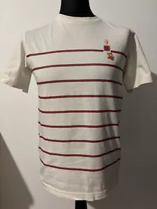 Uniqlo Beige & Red Stripe Super Mario Graphic T-shirt Men's Small S - Picture 1 of 11