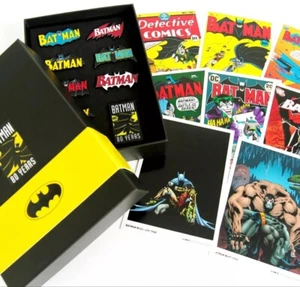 Batman 80th Anniversary Pin Badge and Art Card Set - Brand New & SEALED - Picture 1 of 6