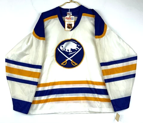 Vintage Buffalo Sabres Ccm Jersey Size Large White Nhl Ice Hockey Made Usa Nwt Cover