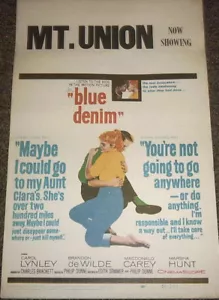 Blue Denim 1959 WC Carol Lynley, Marsha Hunt 14"x22" - Bild 1 von 1