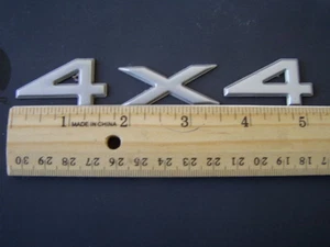 Dodge Jeep 4x4 silver vinyl letters numbers emblem badge - Picture 1 of 1