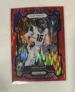Jared Goff 2024 Panini Prizm Draft Picks Red Wave Prizm /49 #71 Detroit Lions - Picture 1 of 3