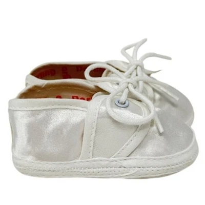 Zapatos de satén de bautizo Darling Baby recién nacido talla 0 con caja Foto 1 de 4