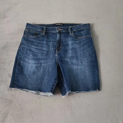 Calvin Klein Shorts Womens Size 16 High Rise Raw Hem Blue Denim Shorts - Image 1 of 4