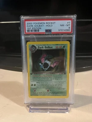 2000 Pokemon TCG Rocket Dark Golbat Holo #7 1st Edition Graded PSA 8 NM-MT 7/82 - Image 1 of 2