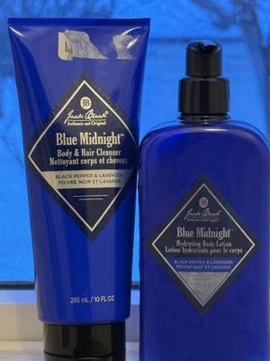 JACK NEGRO Limpiador Corporal y Cabello Azul Medianoche, Pimienta Negra y Lavanda, Lote Foto 1 de 4