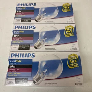 9 Light Bulbs 40 Watt Clear Phillips DuraMax G25 Globe Decorative - Picture 1 of 4