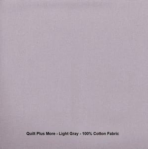 Solid Light Gray 100% cotton fabric Material 44 inches wide PICK SIZE - Picture 1 of 1