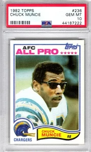 1982 Topps Chuck Muncie PSA 10 GEM MINT # 236 Low Pop of 8 - Bild 1 von 2