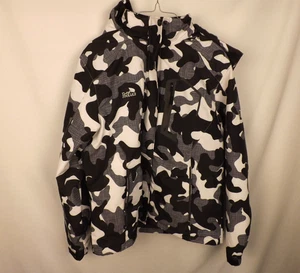 Chaqueta de esquí Pooluly para mujer grande negra blanca camuflada invierno polar impermeable con capucha - Imagen 1 de 12