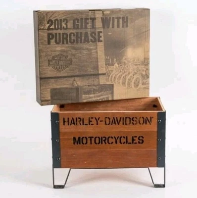 Harley Davidson 2013 caja de almacenamiento de madera regalo con compra de motocicleta 16" x 10" Foto 1 de 4