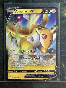 Ampharos V 049/185 Swsh04: Vivid Voltage Holo Full Art Ultra Rara Spedizione Gratuita - Foto 1 di 2