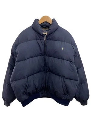 POLO RALPH LAUREN 90s Down Blouson Down Jacket XXL Nylon NVY Solid - Image 1 of 4
