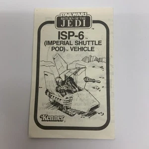 Star Wars Kenner 1983 vintage notice instruction ISP-6 Imperial Shuttle Pod - Picture 1 of 3