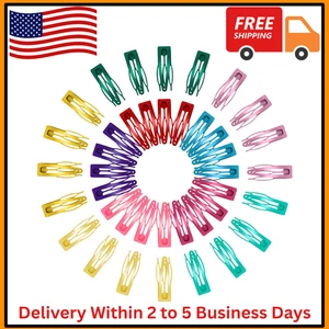 40 Pcs Snap Hair Clips 3 Prong Double Grip Metal Hair Barrettes for Women - Picture 1 of 7