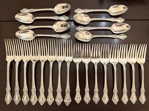 Oneida AFTERGLOW Sterling Silver Service For 8 Lot 24 Pcs 917 Grams - Picture 1 of 9