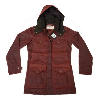 Filson Moorcroft Woman's Jacket Burgundy - SMALL - Waxed Cotton Field Coat NWT - Image 1 of 4