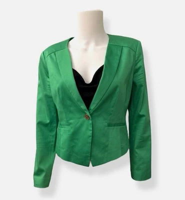 Chaqueta Blazer Mujer Halógena Verde Mezcla Algodón - Talla M Pequeña Foto 1 de 4