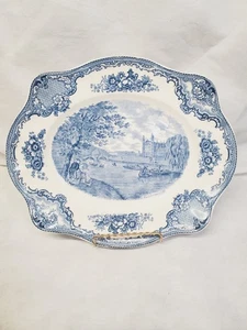 Johnson Bros Old Britain Castles Blue Oval Platter England 1940's /12"Lx9.75"W - Picture 1 of 8