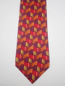 MISSONI MULTI-COLOR ABSTRACT GEOMETRIC 100% SPANISH SILK NECK TIE 59" - Picture 1 of 10