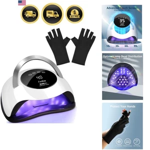 Kit Lampada Unghie UV 120W Gel Luce Cura Unghie con Touch Screen e Guanti - Foto 1 di 10