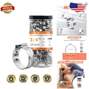 Morsetti PEX Durevoli 3/4" 120pz - Acciaio 304 Resistente, Ampia Applicazione - Foto 1 di 10