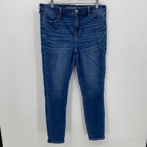Jeans American Eagle Next Level elasticizzato hi rise jegging blu taglia 16 donna - Foto 1 di 12