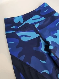ZYIA Active Navy Camo Mesh Light n Tight Leggings Blue Size 2 Highrise - Picture 1 of 8