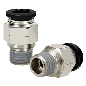 Confezione 20 Raccordi Pneumatico Maschio Dritto 3/8 Tubo OD x 1/4 NPT - Foto 1 di 7