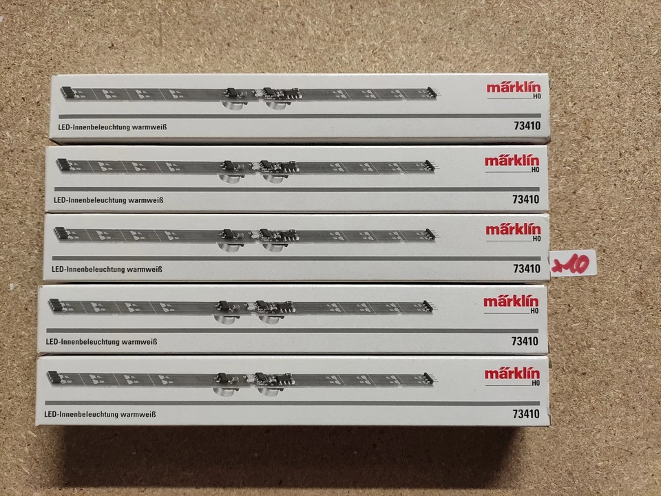 5x Märklin 73410 LED-Innenbeleuchtung Warmweiß mit Pufferspeicher  (P323) - Bild 1 von 1
